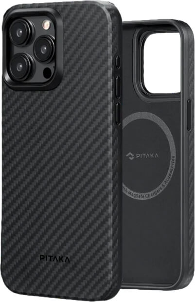 Чехол-накладка Pitaka MagEZ Case Pro 4 Twill 1500D Black/Grey для iPhone 15 Pro